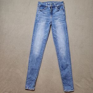 AE jegging jeans American Eagle next level Stretch Size 2 Long Hi-Rise Jegging